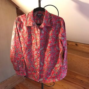 Lands’ End No Iron Supima Button Down Top, EUC, 10P